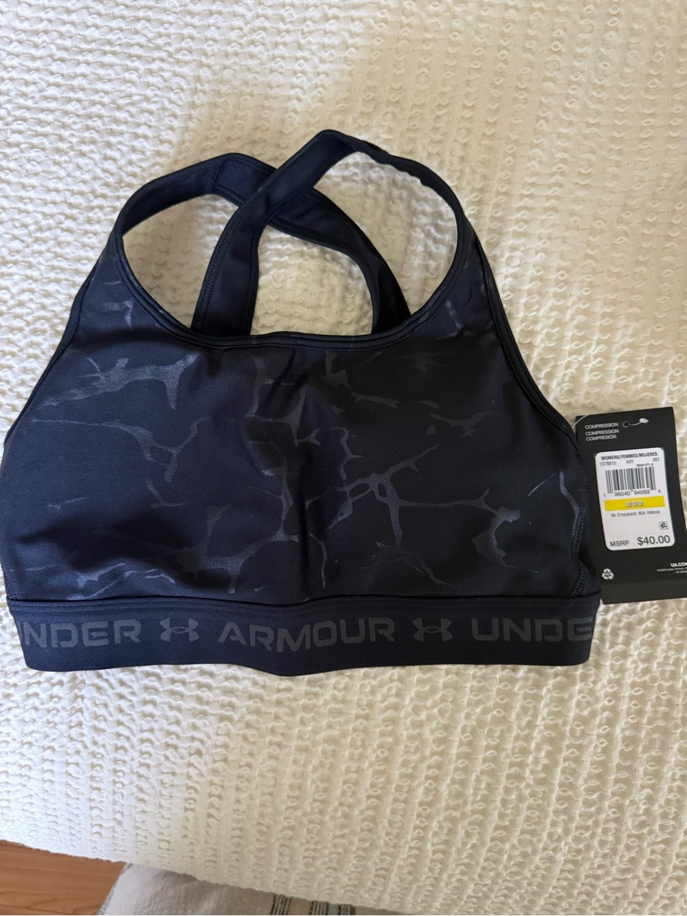 Under Armour Black Marble Racerback Bikini Top